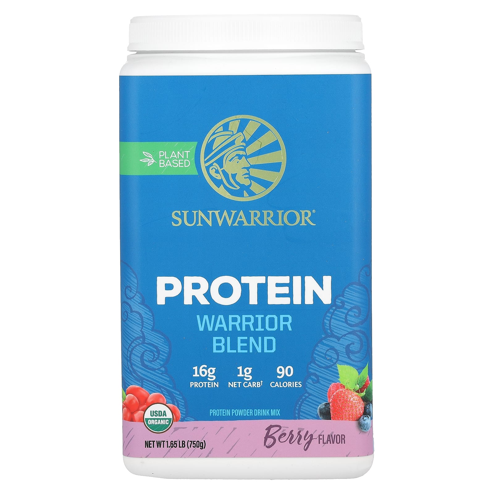 Sunwarrior Warrior Blend Protein протеиновая смесь с ягодным вкусом 750 г 165 фунта 8790₽