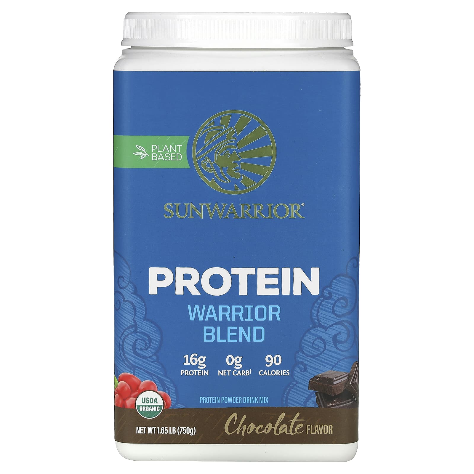 Sunwarrior Warrior Blend Protein с шоколадом 750 г 165 фунта 8790₽