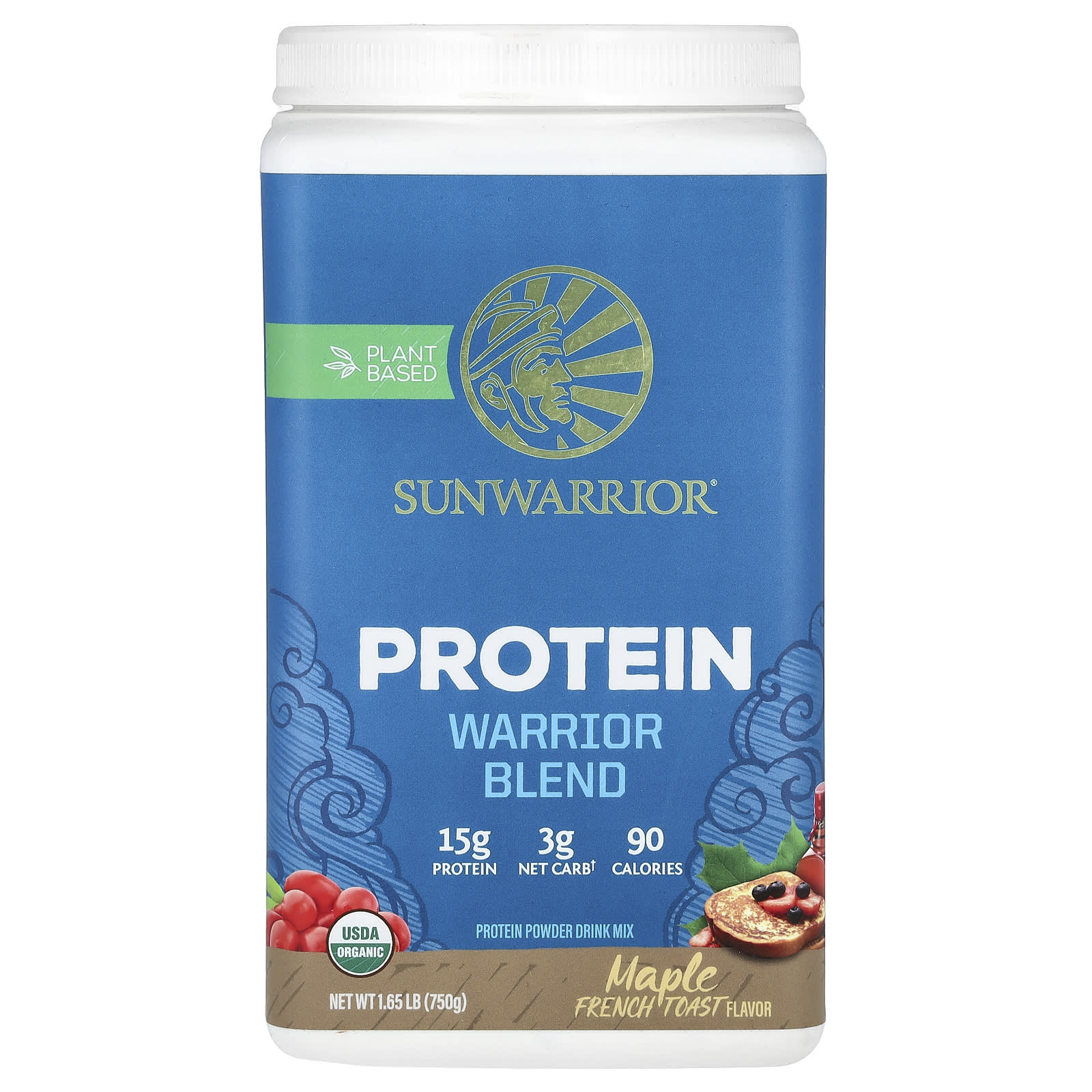 Sunwarrior, Warrior Blend, протеин, кленовые французские тосты, 750 г (1,65 фунта)