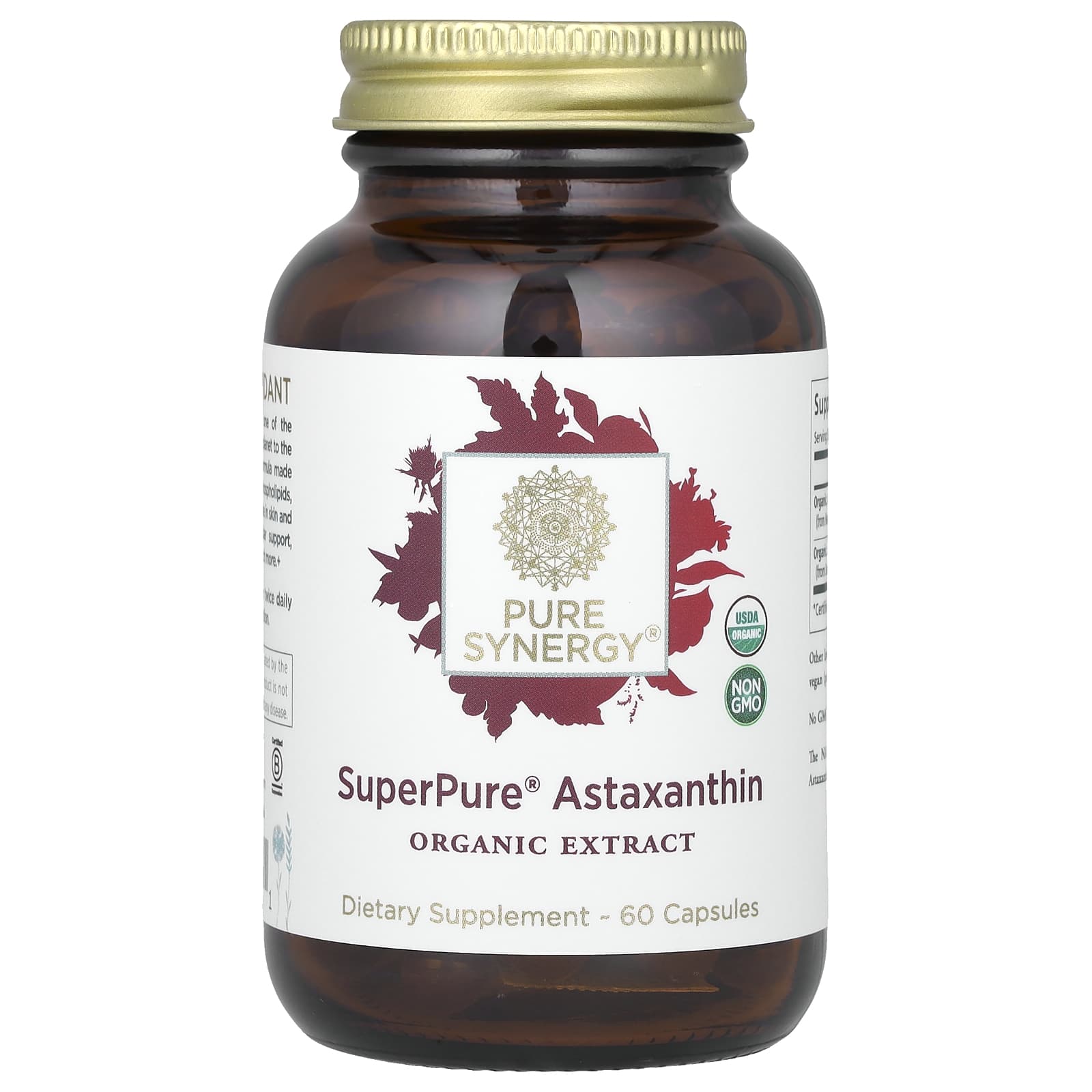 Pure Synergy, SuperPure, астаксантин, органический экстракт, 60 капсул