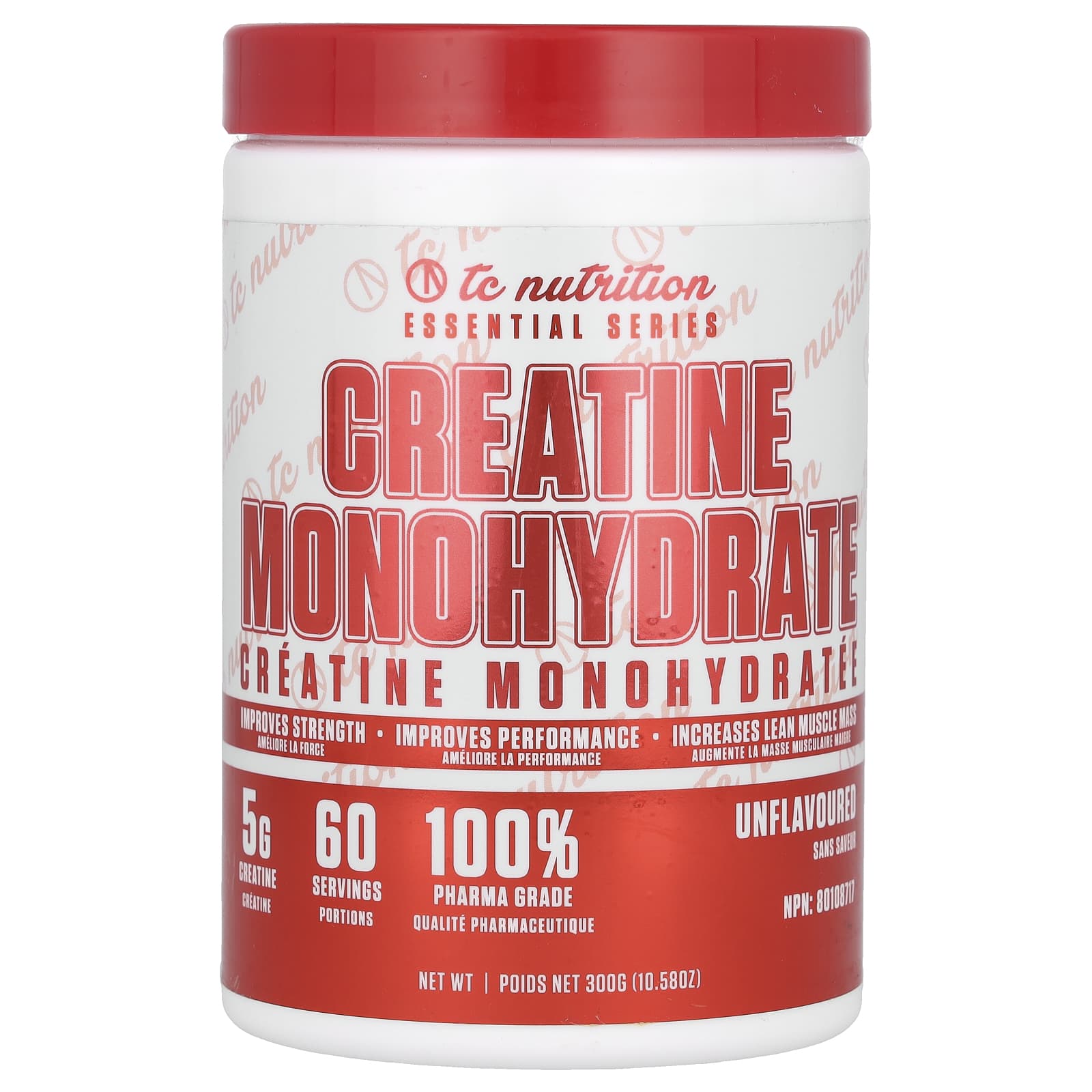 TC Nutrition, Essential Series, моногидрат креатина, без добавок, 300 г (10,58 унции)