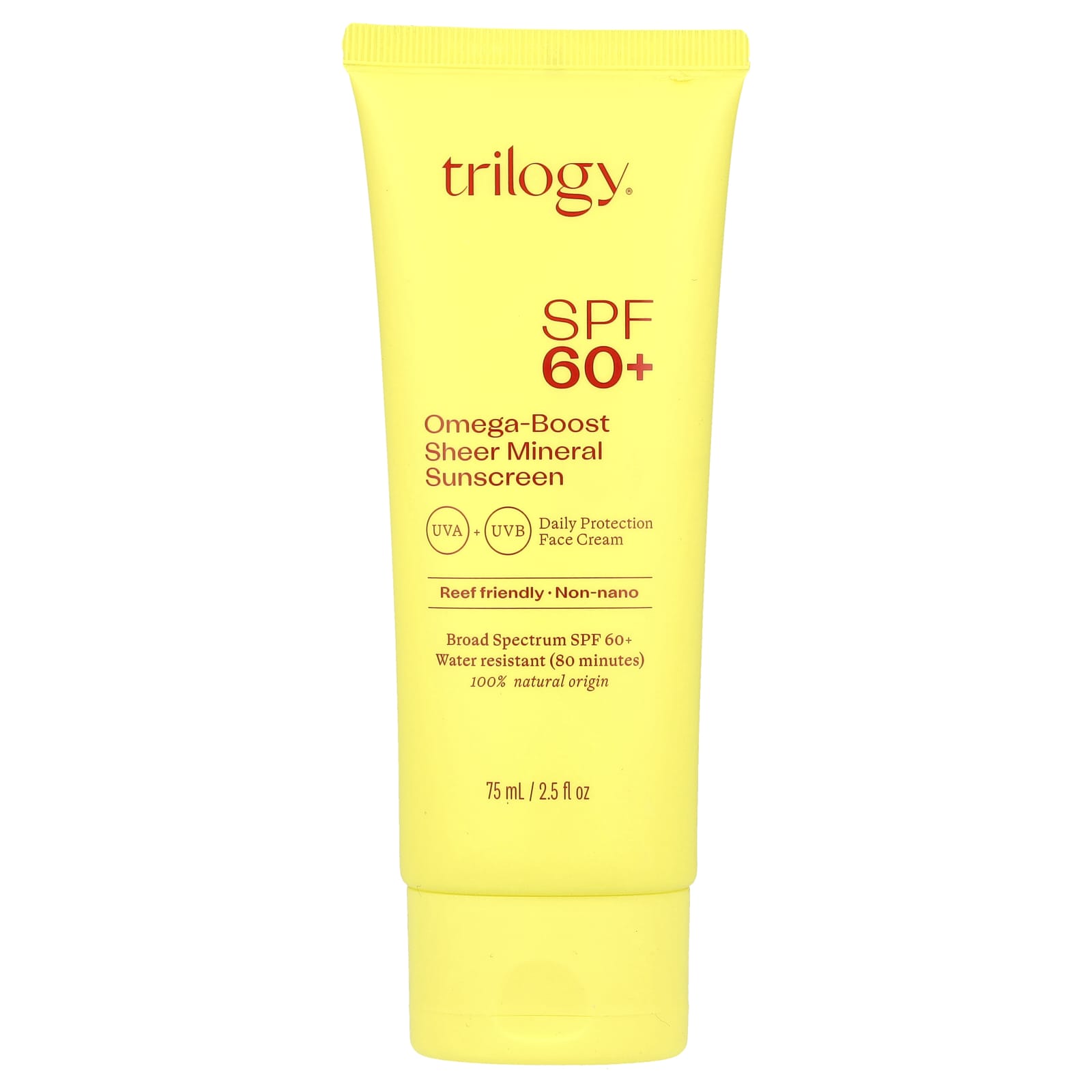 Trilogy, Omega-Boost, солнцезащитное средство с минералами, SPF 60+, 75 мл (2,5 жидк. унции)