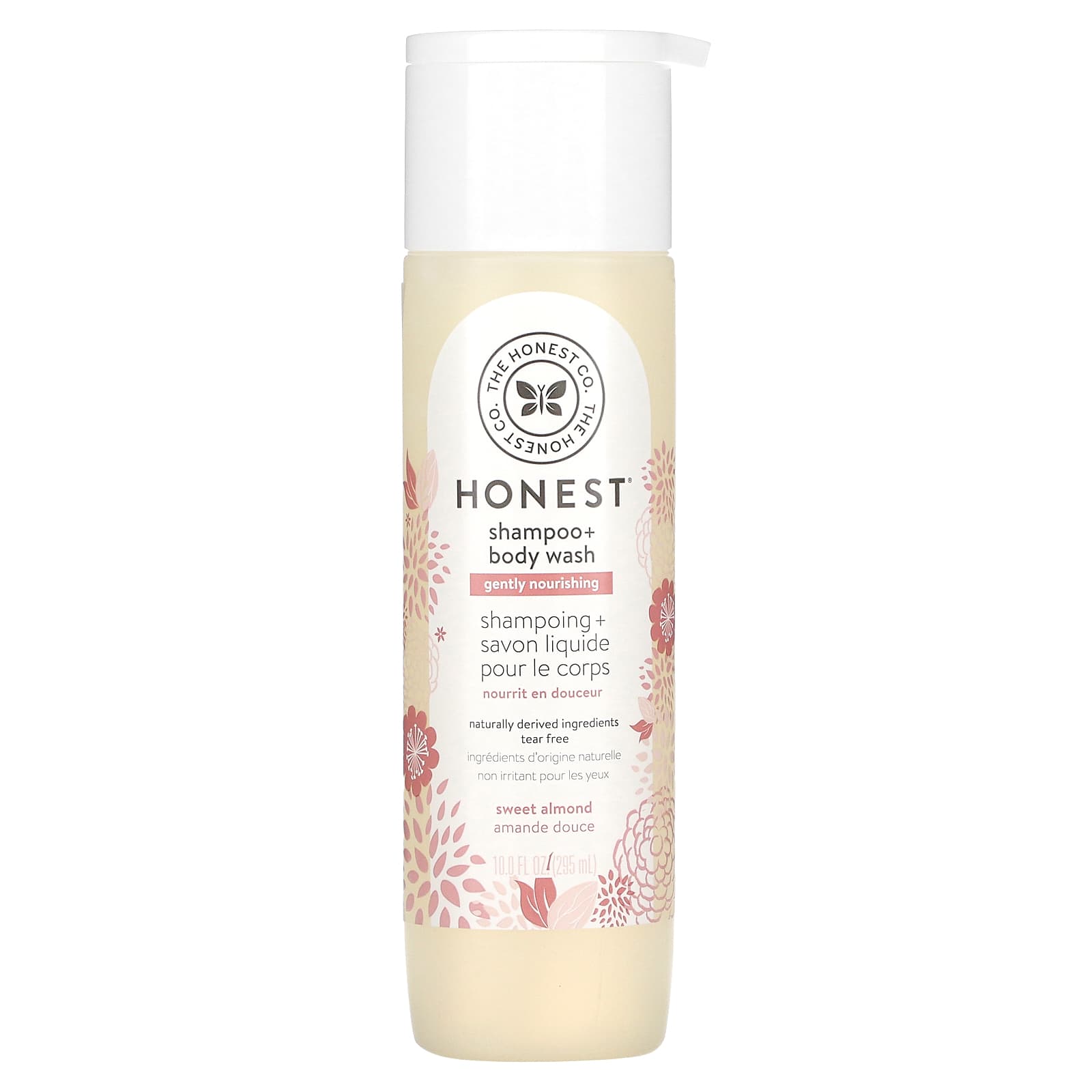 The Honest Company, Нежно питательный шампунь + гель для душа, сладкий миндаль, 10,0 жидких унций (295 мл)