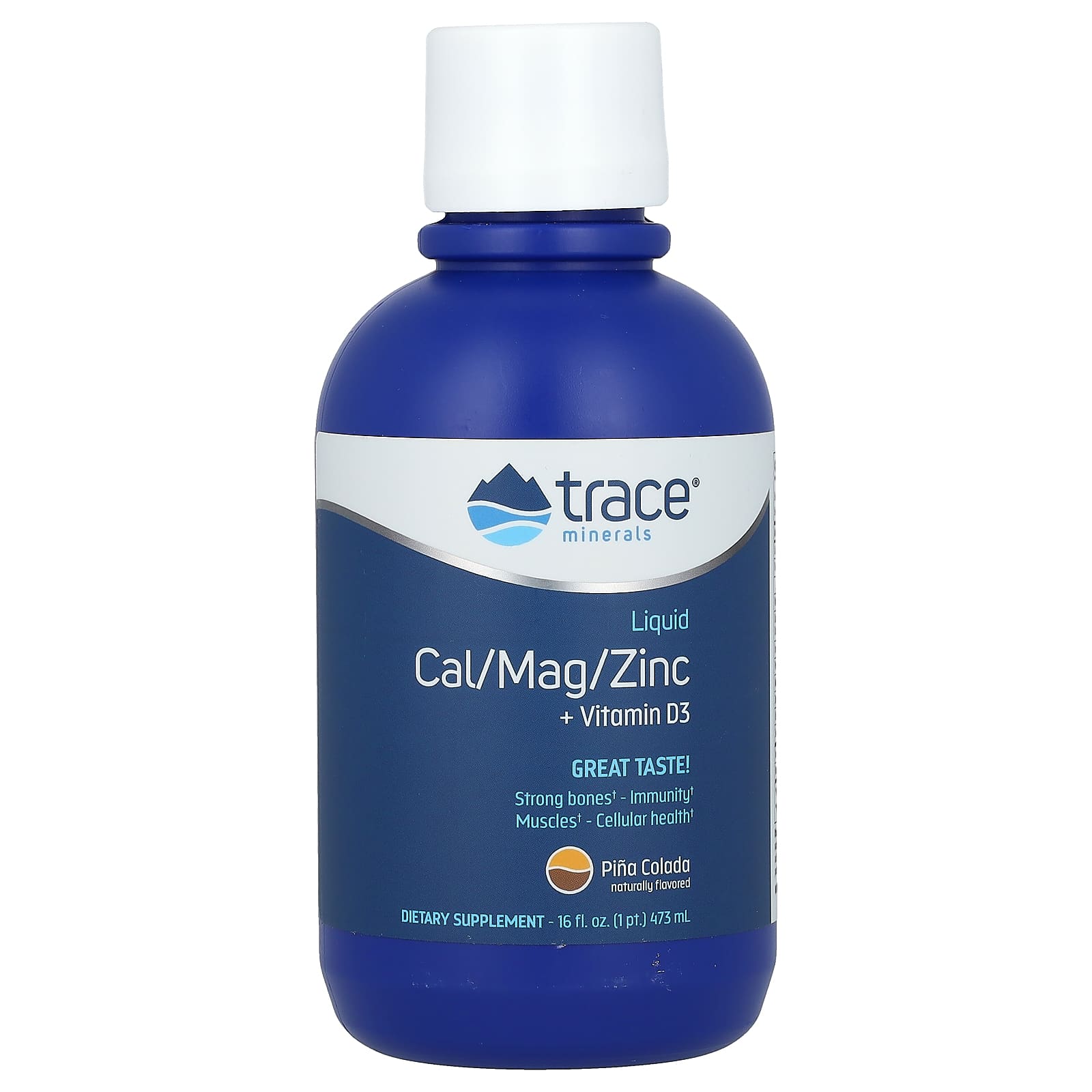 Trace Minerals ®, Liquid Cal / Mag / Zinc + Vitamin D3, Piña Colada, 473 мл (16 жидк. Унций)