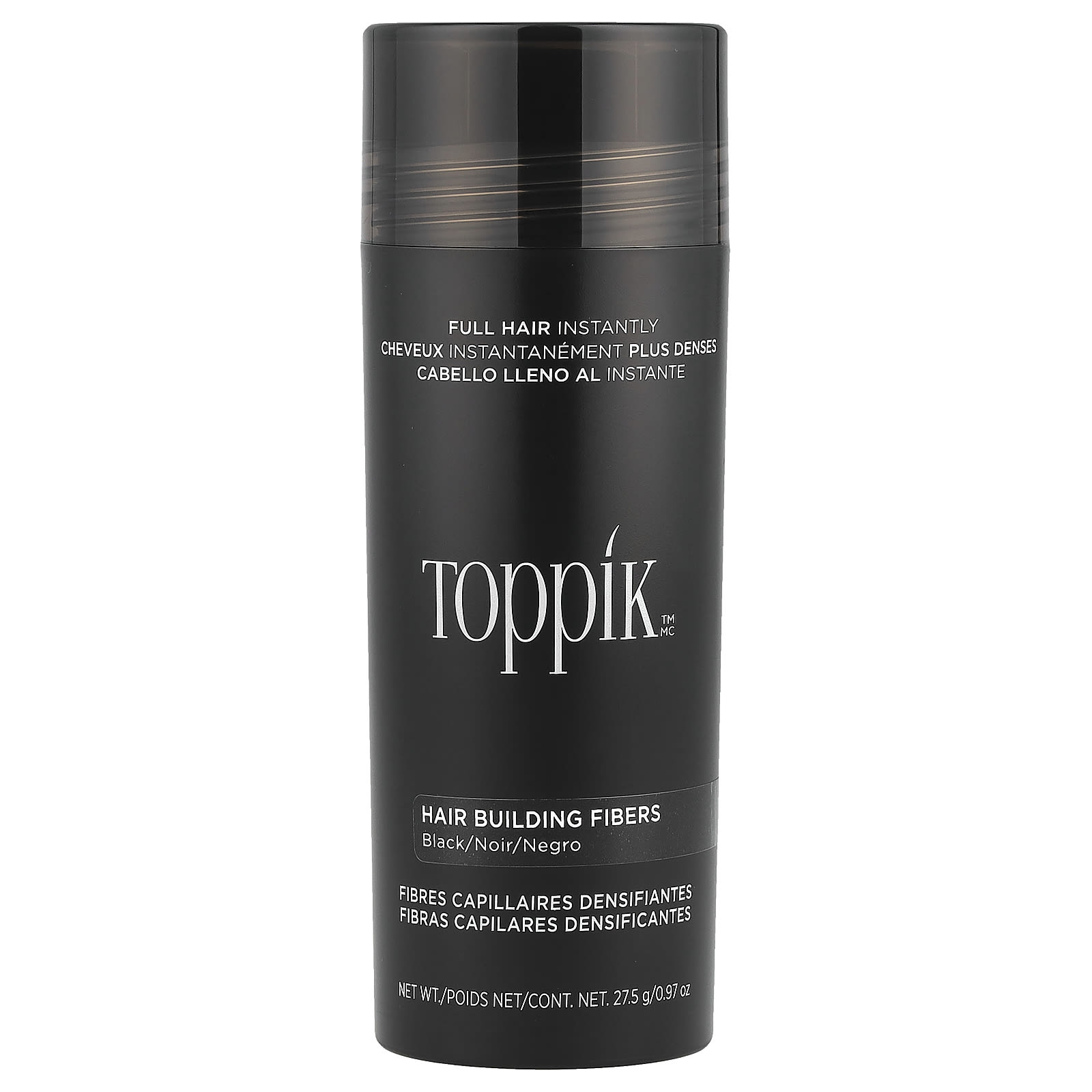 Toppik, Hair Building Fibers, загуститель для волос, оттенок черный, 27,5 г (0,97 унции)