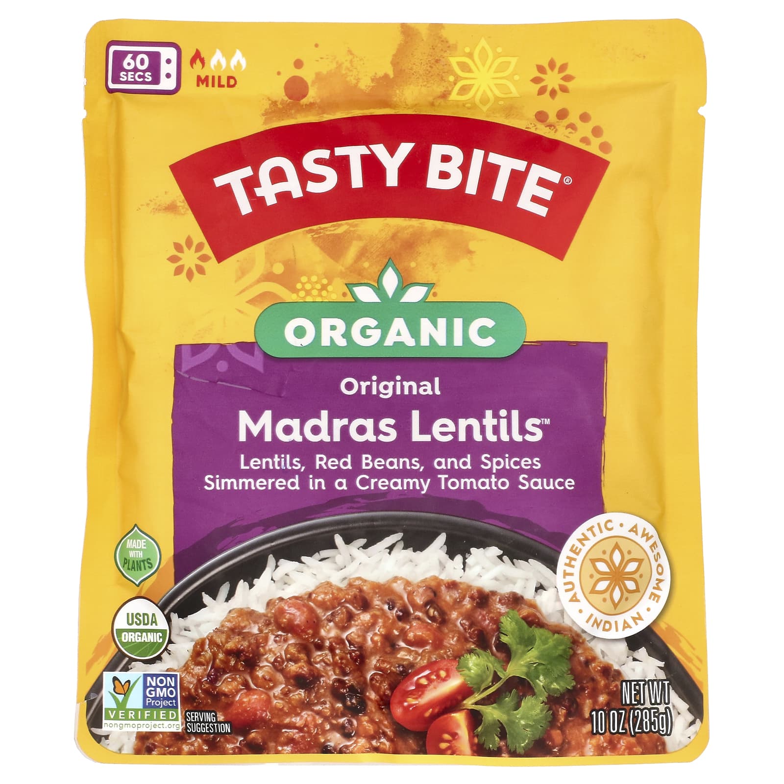 Tasty Bite Organic Original Madras Lentils мягкого действия 285 г 10 унций 1690₽