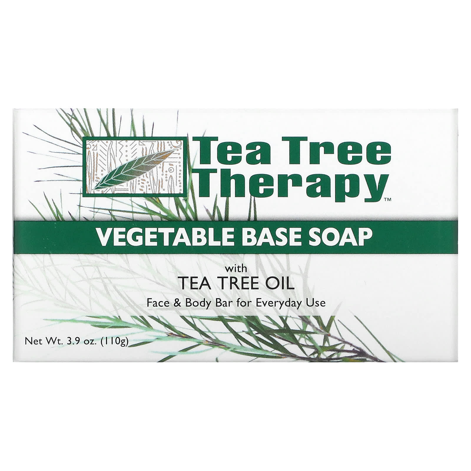 Tea Tree Therapy, Мыло на растительной основе, с маслом чайного дерева, брусок 110 г (3,9 унции)