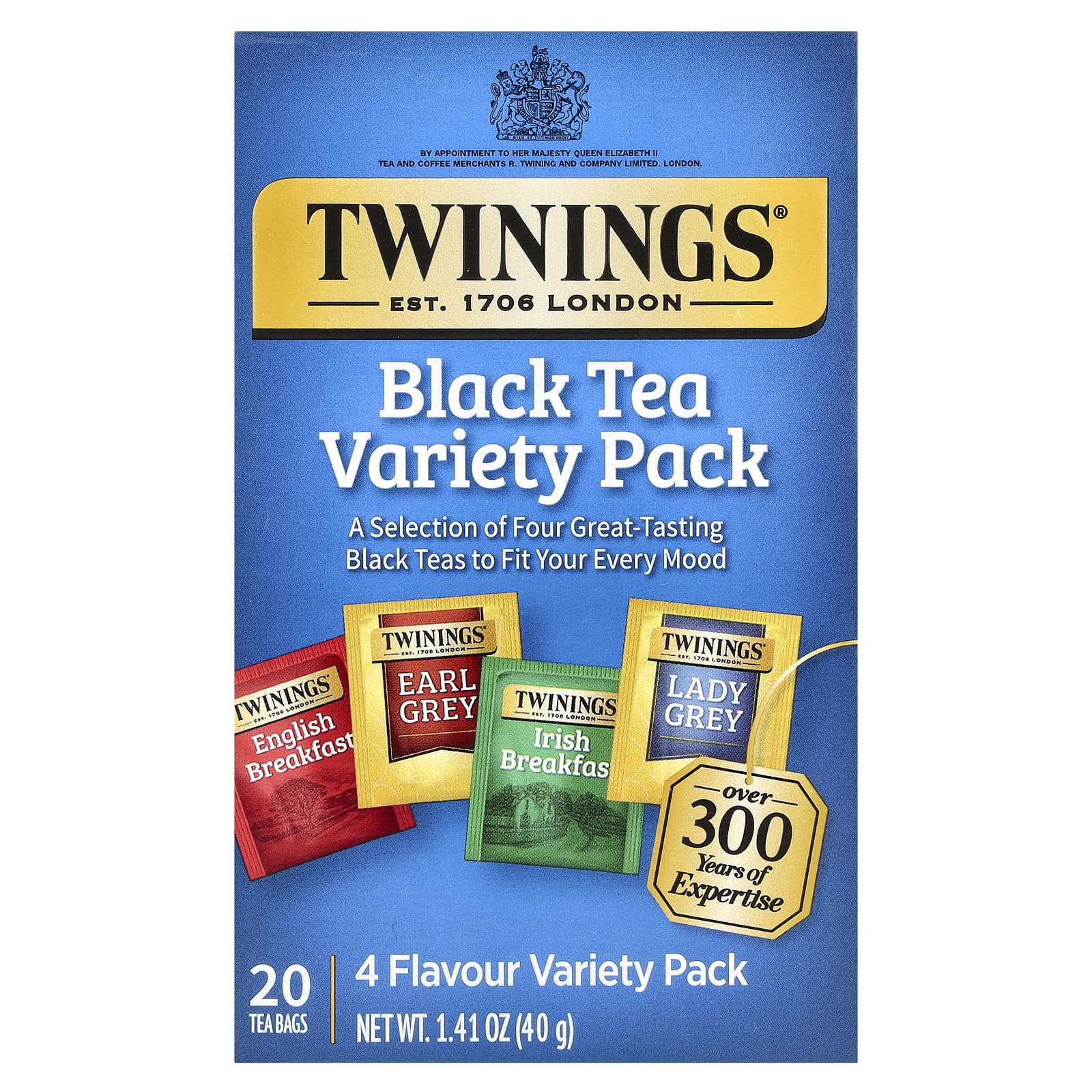 Twinings черный чай набор разных сортов 20 чайных пакетиков 40 г 141 унции 1690₽