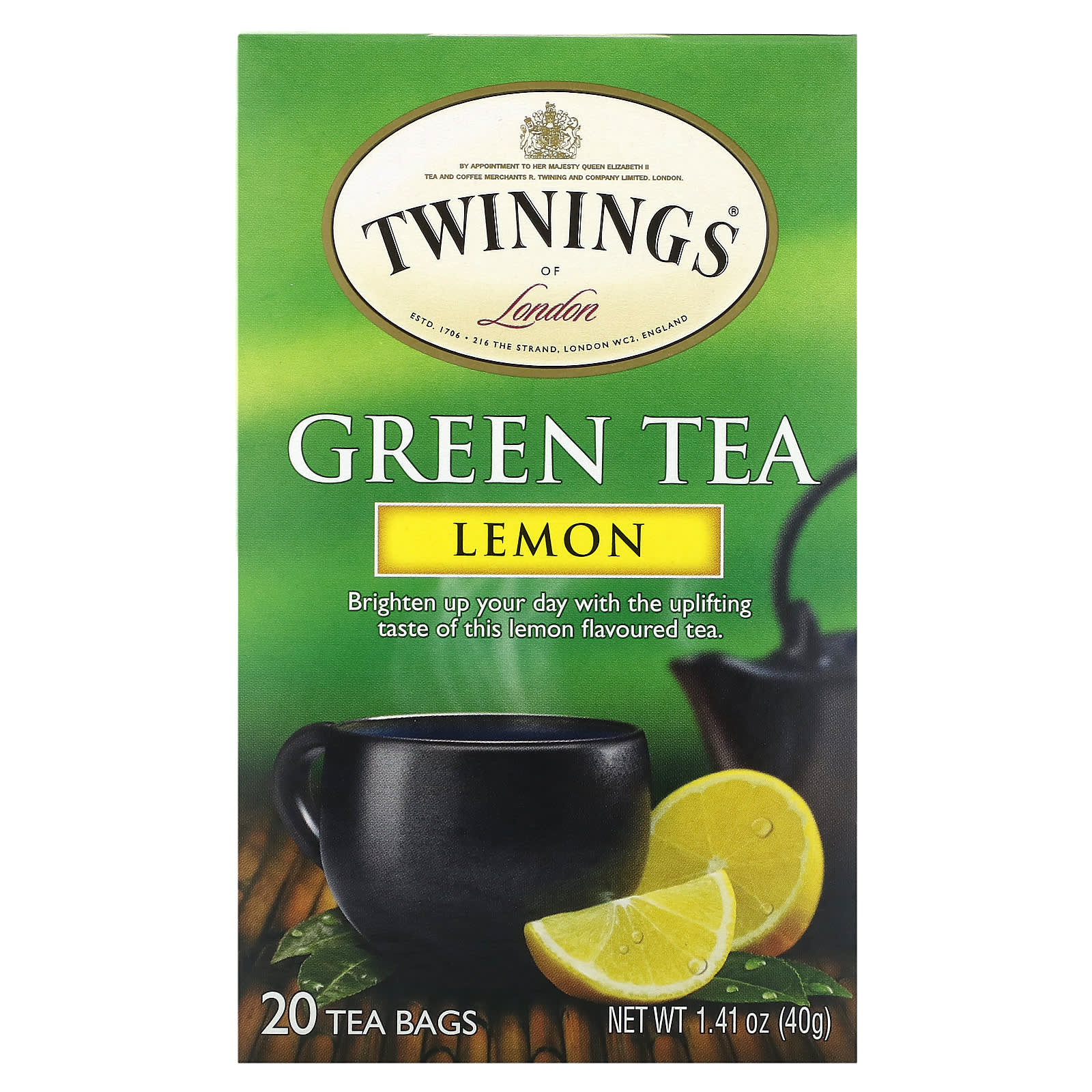 Twinings Зеленый чай лимон 20 чайных пакетиков 40 г 141 унции 1690₽