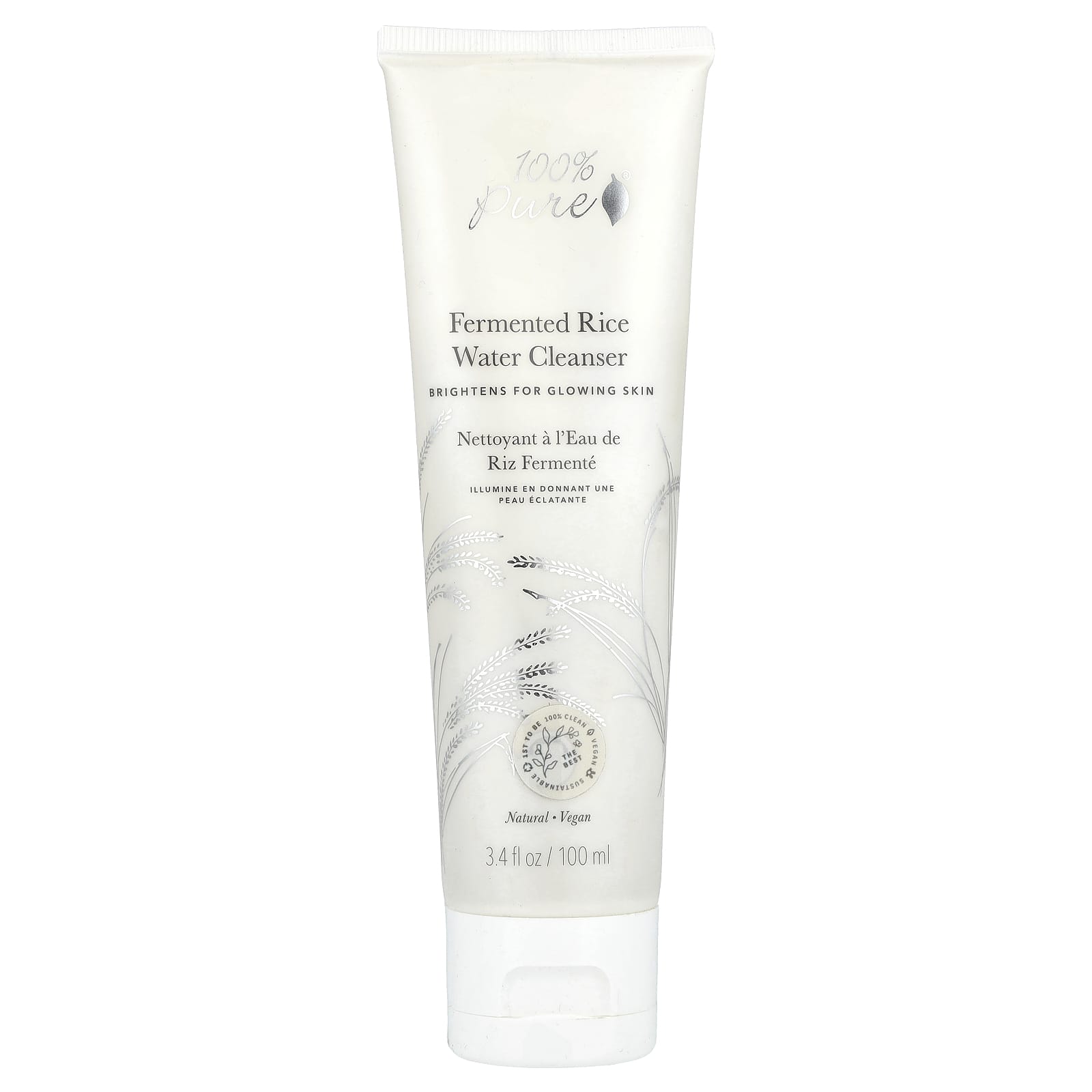 100PercentPure, Очищающее средство с водой из ферментированного риса, 100 мл (3,4 жидк. Унции)