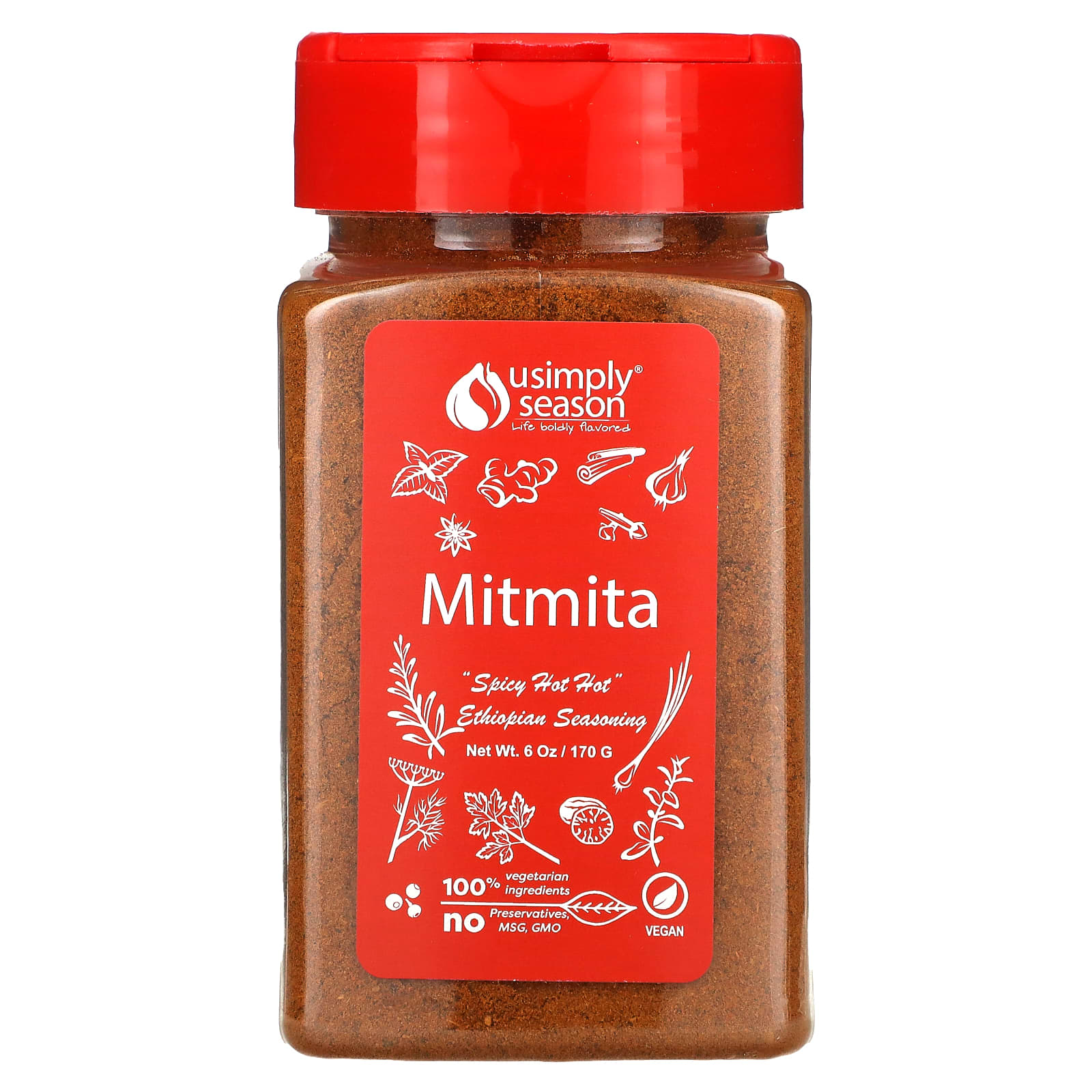USimplySeason эфиопская приправа Mitmita 170 г 6 унций 2390₽