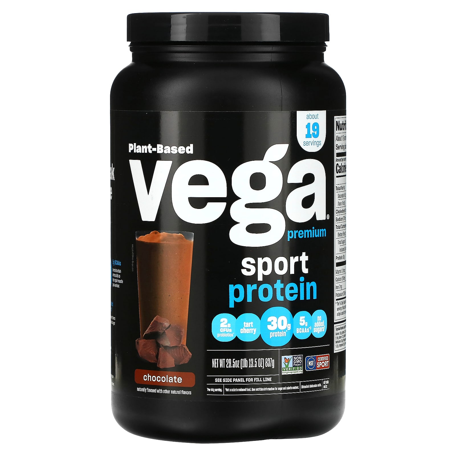 Vega, Sport Performance, протеиновый порошок, шоколадный вкус, 837 г (29,5 унции)