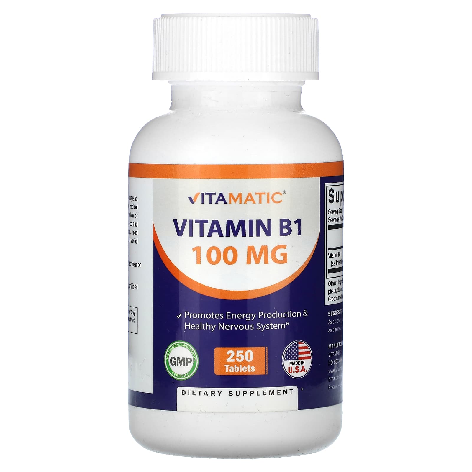 Vitamatic Витамин B1 100 мг 250 таблеток 2290₽