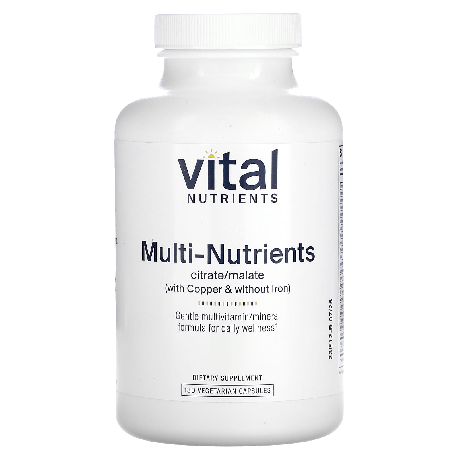 Vital Nutrients, Мульти питательные вещества цитрат / малат (с медью и без железа), 180 вегетарианских капсул