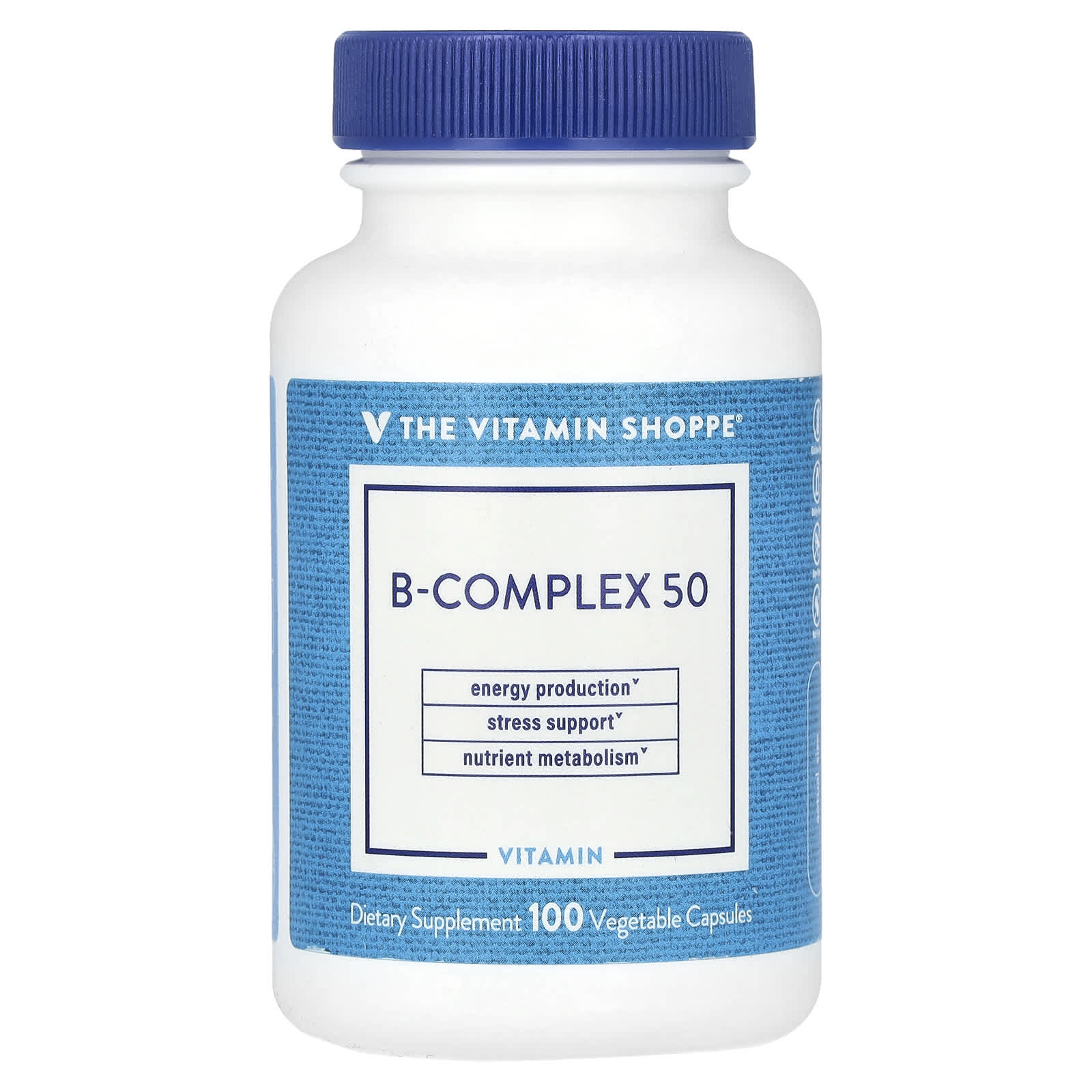 The Vitamin Shoppe B-Complex 50 витамины группы B 100 растительных капсул 3890₽