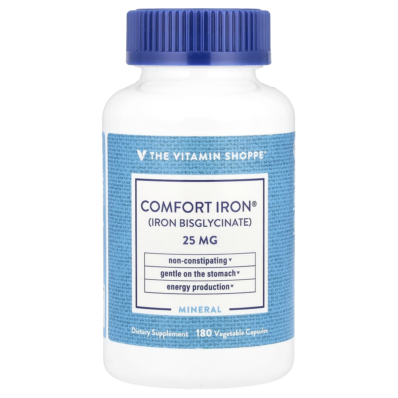 The Vitamin Shoppe Comfort Iron 25 мг 180 растительных капсул 4990₽