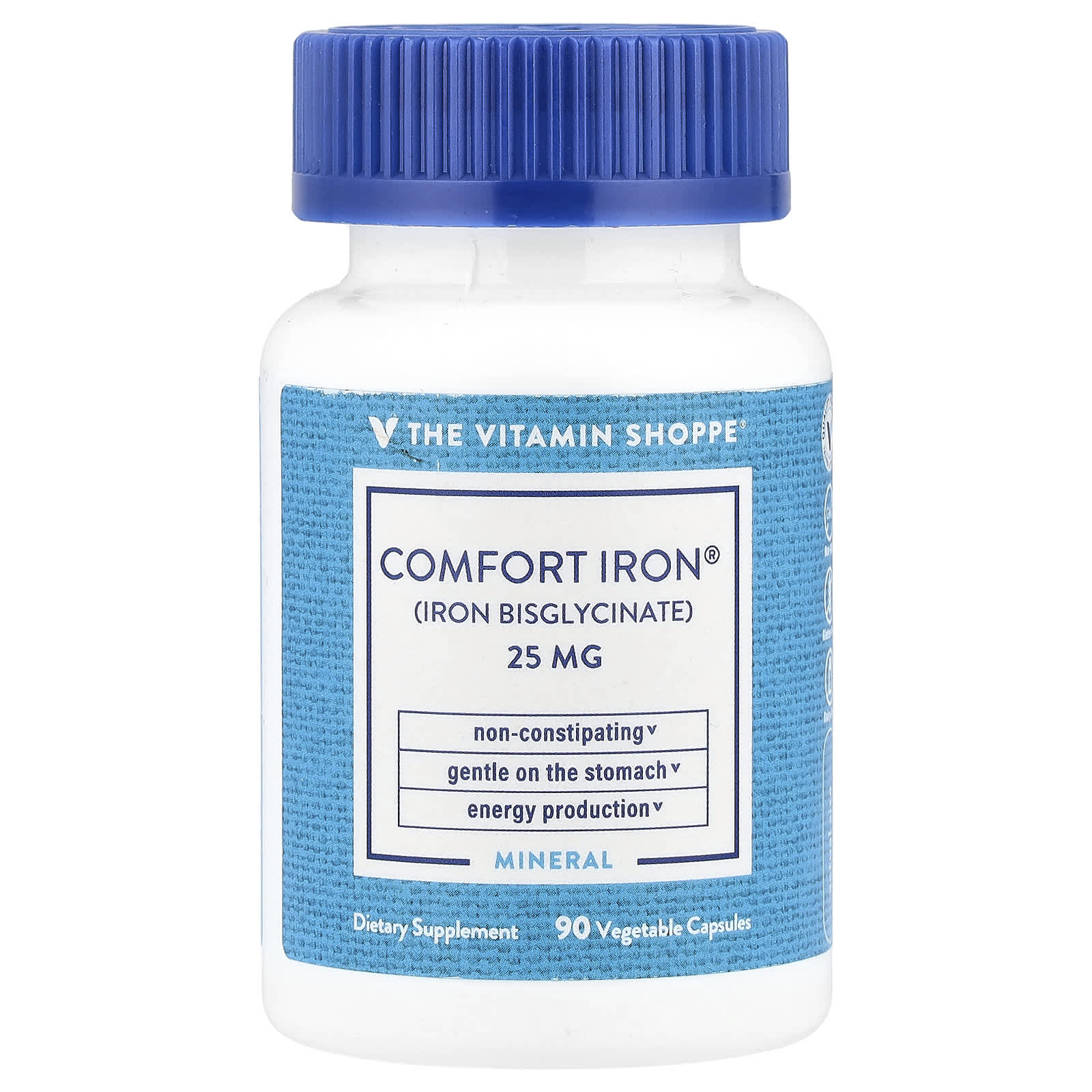 The Vitamin Shoppe Comfort Iron 25 мг 90 растительных капсул 2790₽