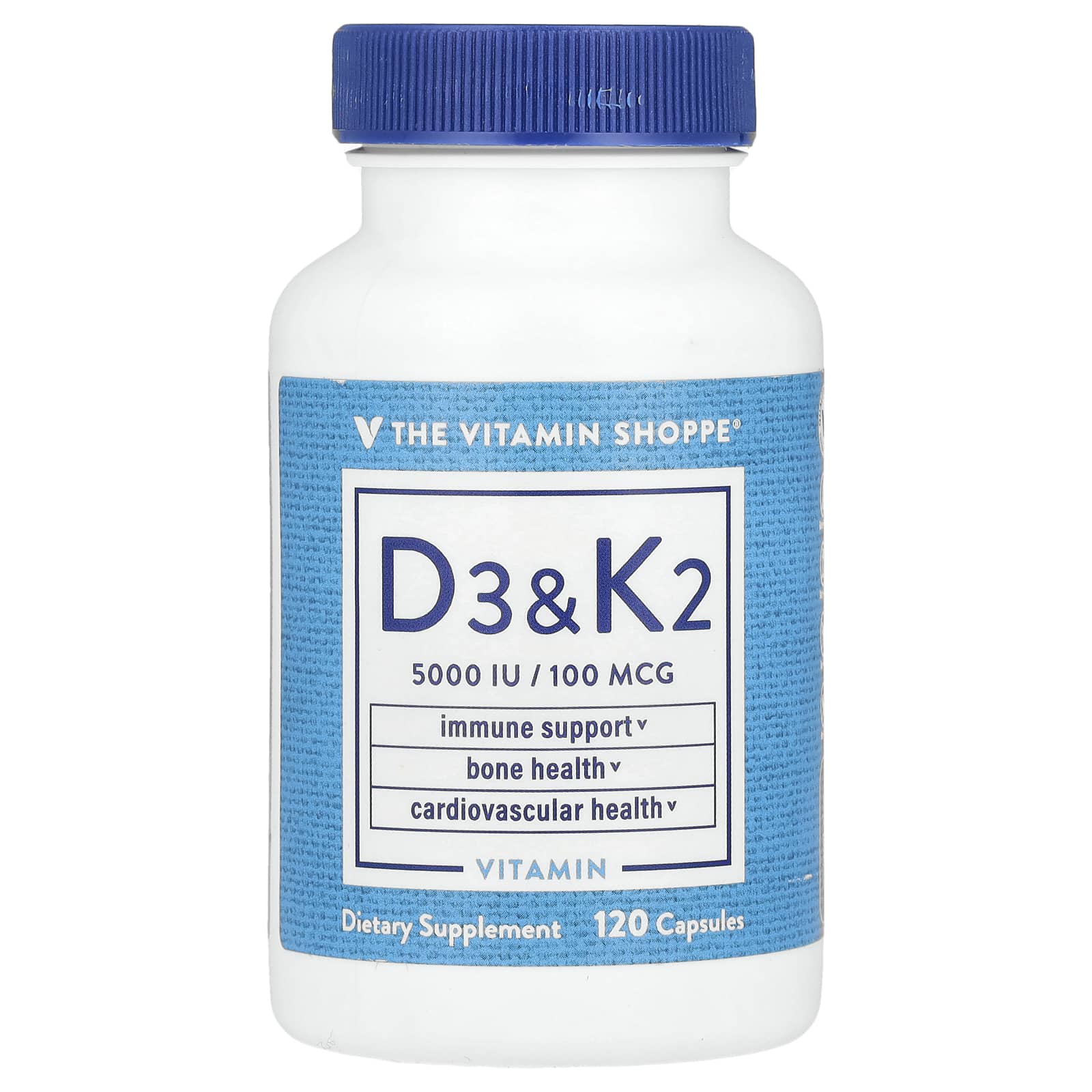 The Vitamin Shoppe Витамины D3 и K2 120 капсул 5790₽