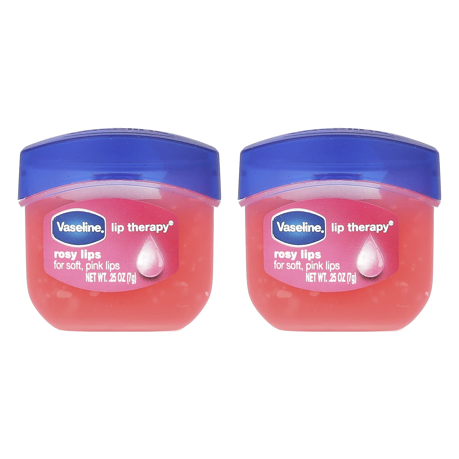 Vaseline, Lip Therapy, розовые губы, 2 упаковки по 7 г (0,25 унции)