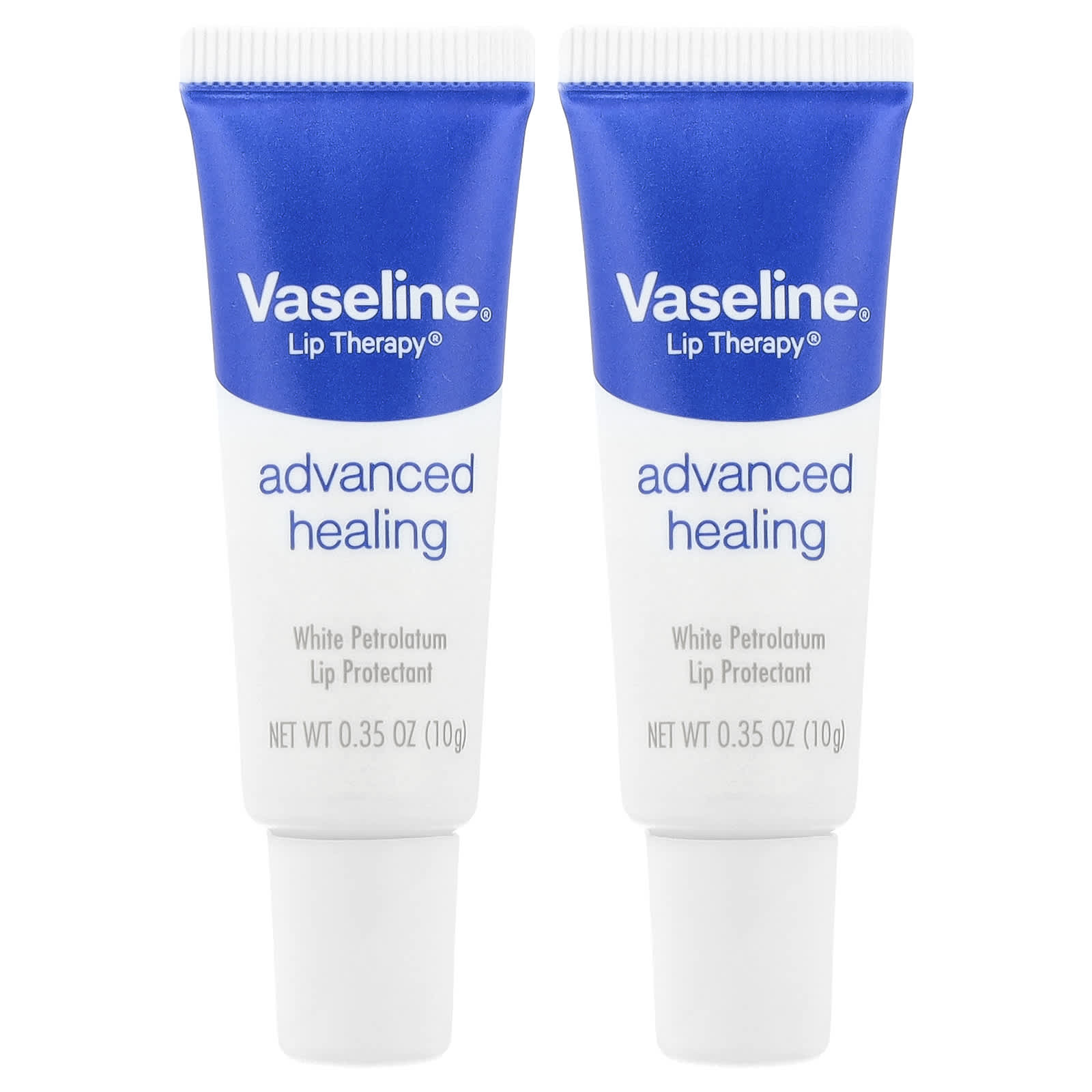 Vaseline, Lip Therapy, улучшенное заживление, 2 тюбика, 10 г (0,35 унции)