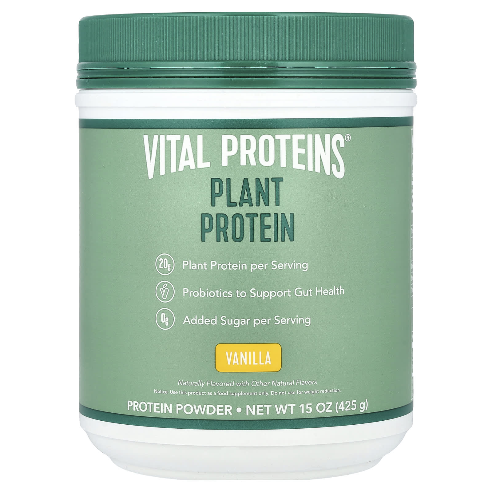 Vital Proteins, Растительный протеиновый порошок, ваниль, 425 г (15 унций)