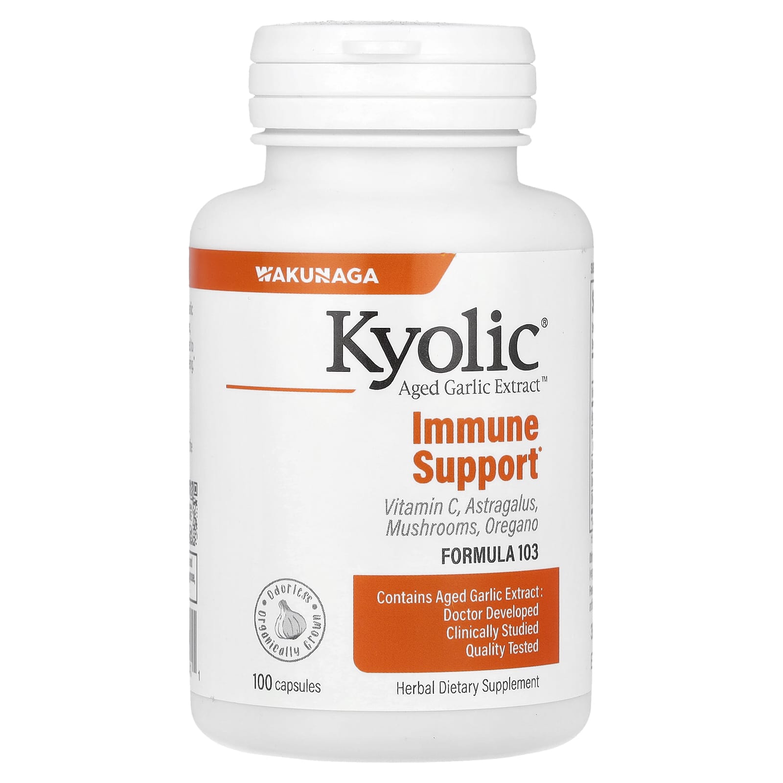 Kyolic, Aged Garlic Extract ™, поддержка иммунитета, формула 103, 100 капсул