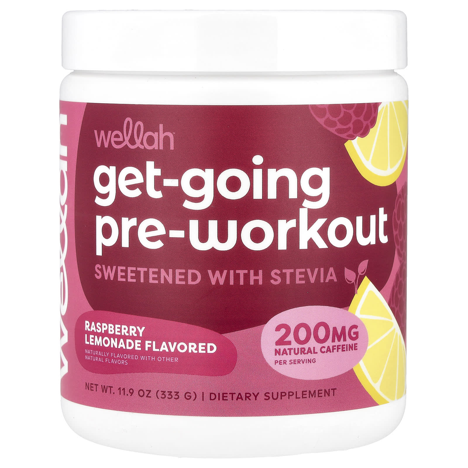 Wellah, Get-Going Pre-Workout, малиновый лимонад, 333 г (11,9 унции)