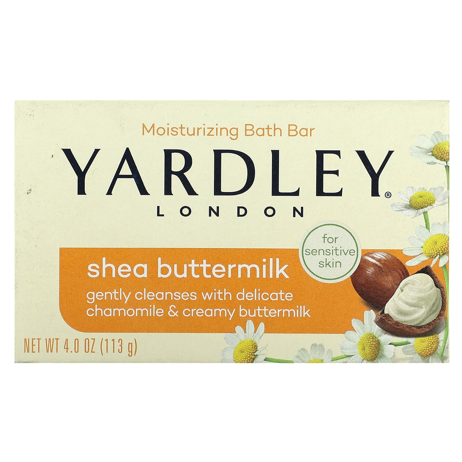 Yardley London, Увлажняющий батончик для ванн, пахта ши, 113 г (4 унции)