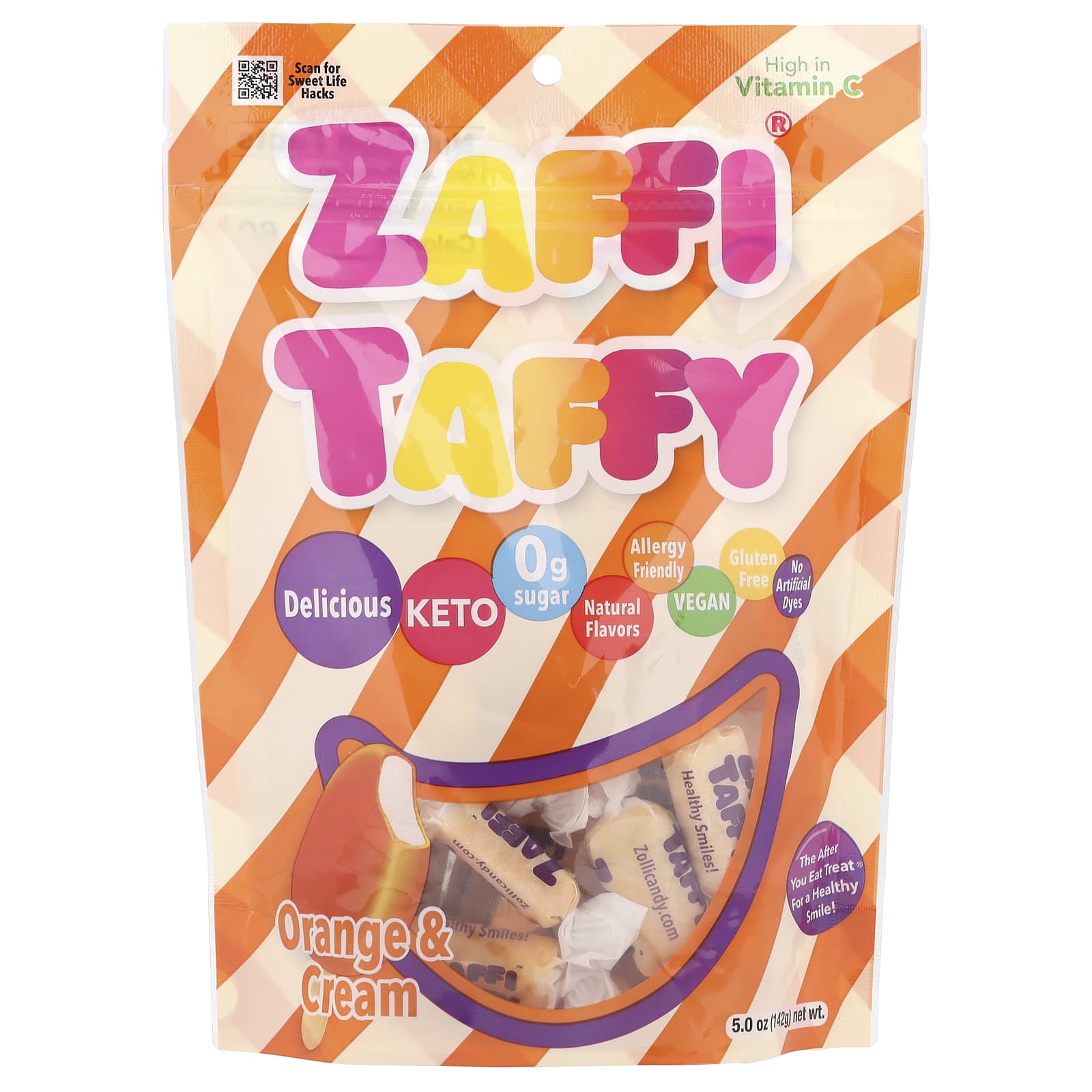 Zollipops Zaffi Taffy апельсин и сливки 142 г 5 унций 1890₽