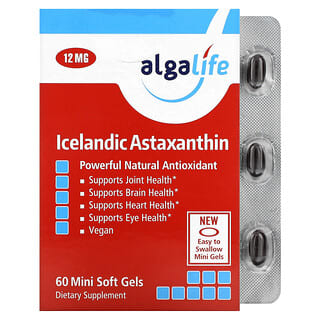Algalife, Icelandic Astaxanthin, 12 mg, 60 Mini Soft Gels