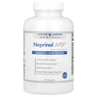 Arthur Andrew Medical, Neprinol AFD, defensa avanzada contra la fibrina, 500 mg, 300 cápsulas