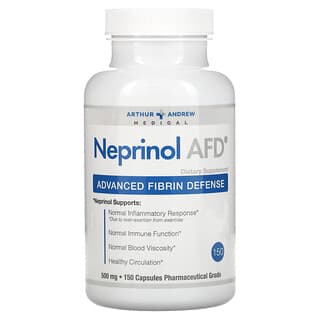 Arthur Andrew Medical, 네프리놀 AFD, 고급 피브린 방어, 500 mg, 150 캡슐