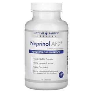 Arthur Andrew Medical, Neprinol AFD, усовершенствованное средство для защиты организма от вредного воздействия фибрина, 15 000 FU, 150 капсул