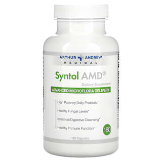 Arthur Andrew Medical, Syntol AMD، مكمل غذائي متطور لإمداد الجسم بالنبيتات المجهرية، 500 ملجم، 180 كبسولة