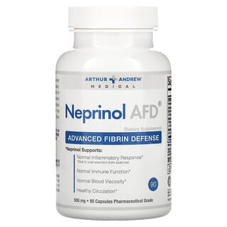 Arthur Andrew Medical, Neprinol AFD, Defesa Fibrina Avançada, 500 mg, 90 Cápsulas