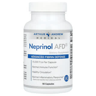 Arthur Andrew Medical, Neprinol AFD, formule de protection avancée à la fibrine, 500 mg, 90 capsules.
