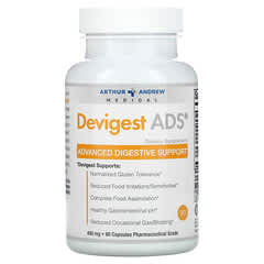 Arthur Andrew Medical, Devigest ADS, Refuerzo digestivo avanzado, 400 mg, 90 cápsulas