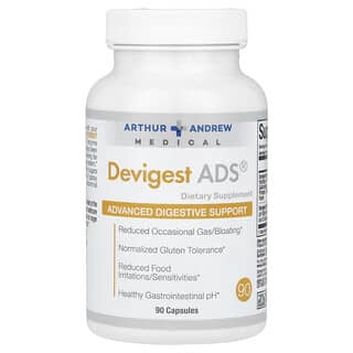 Arthur Andrew Medical, Devigest ADS, Suporte Digestivo Avançado, 400 mg, 90 Cápsulas