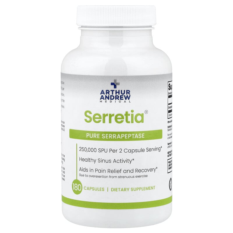 Serretia®（セレチア）、ピュアセラペプターゼ、180粒（1粒あたり