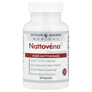 Arthur Andrew Medical, Nattovena, nattokinase pura, 200 mg, 30 cápsulas