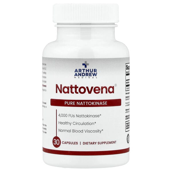 Arthur Andrew Medical, Nattovena®, 순수 나토키나아제, 4,000FU, 캡슐 30정