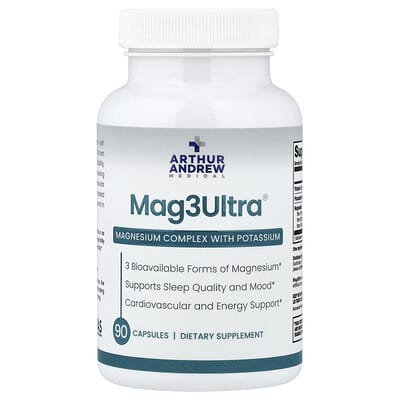 Arthur Andrew Medical, Mag3Ultra®, Magnesium Complex with Potassium, 90 Capsules