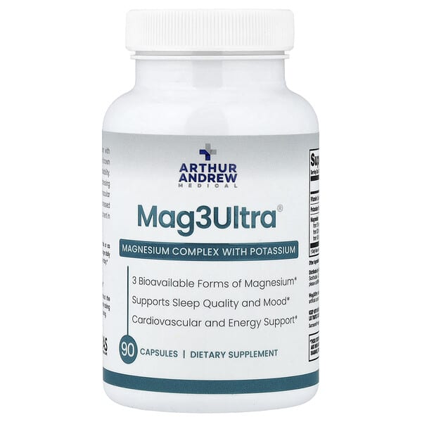 Arthur Andrew Medical, Mag3Ultra®, Magnesium Complex with Potassium, 90 Capsules
