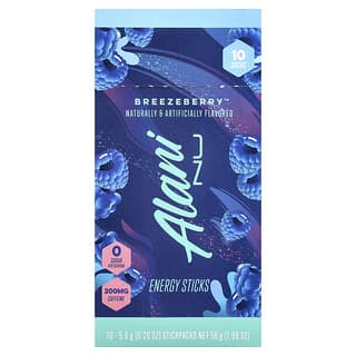 Alani Nu, Barritas energéticas, Breezeberry™, 10 compresas, 5,6 g (0,2 oz) cada una