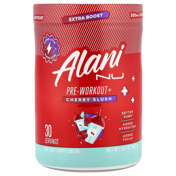 Alani Nu Pre-Workout+, Cherry Slush, 14.1 oz (401 g)