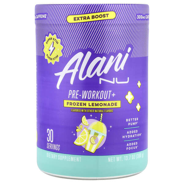 Pre-Workout+, Frozen Lemonade, 13.7 oz (388 g)