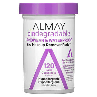 Almay, Eye Make-up Remover Pads, Augen-Make-up-Entferner-Pads, langlebig und wasserfest, 120 Pads