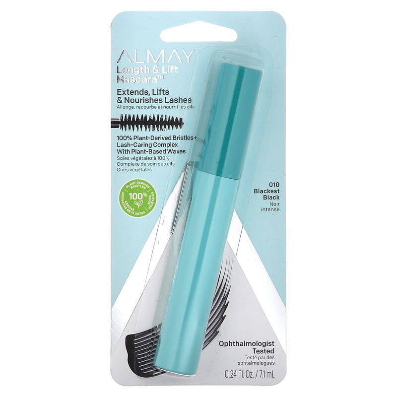 Almay One Coat Multi-Benefit Mascara – Volumen, Länge & Pflege In Einem (Blackest Black, 0,24 Fl. Oz.)