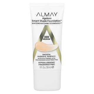 Almay, Base de maquillaje Ageless Smart Shade, 300 Medio, 30 ml (1 oz. líq.)