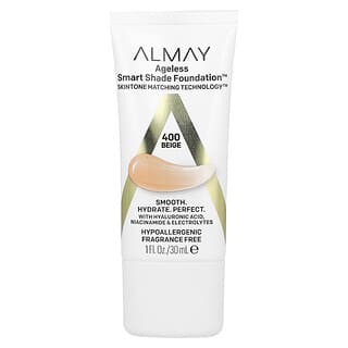Almay, Base de maquillaje con tonos inteligentes antienvejecimiento, 400 Beige, 30 ml (1 oz. líq.)